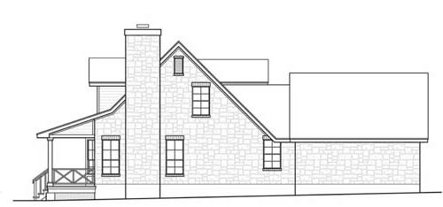 West Elevation image of The Woodville House Plan